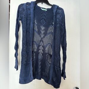 Maurices Deep Blue Open-Knit Cardigan